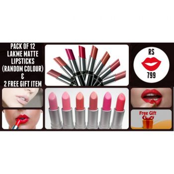 Pack Of 12 Lakme Lipsticks 1 Free Gift